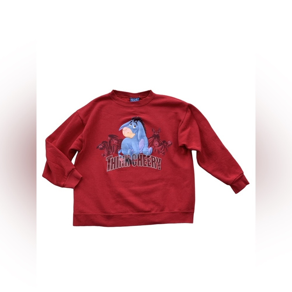 Vintage Pooh Disney Women’s Size Medium/Large 90s Eeyore Think Cheery Sweatshirt